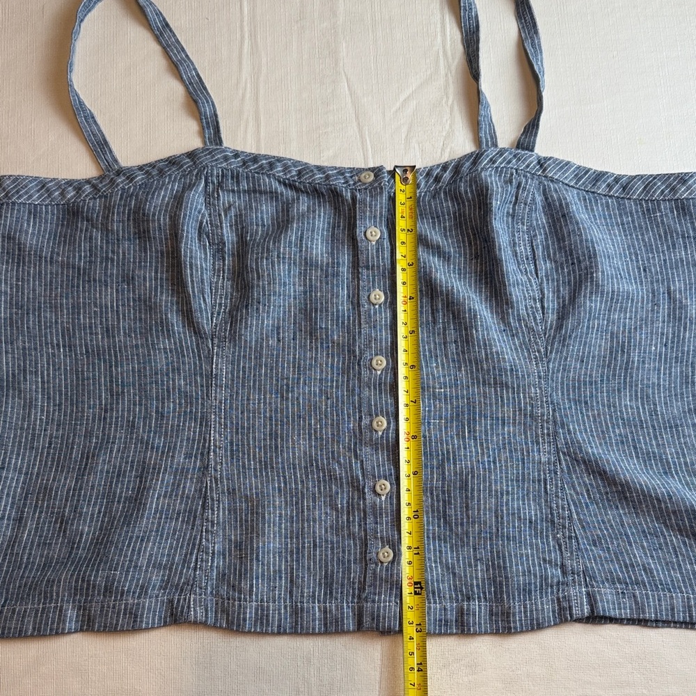 Everlane Women's Blue White Chambray Button-Front Camisole Top Size 14 - Picture 8 of 11